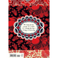 Decorative book cover with red and black floral patterns and a central quote.