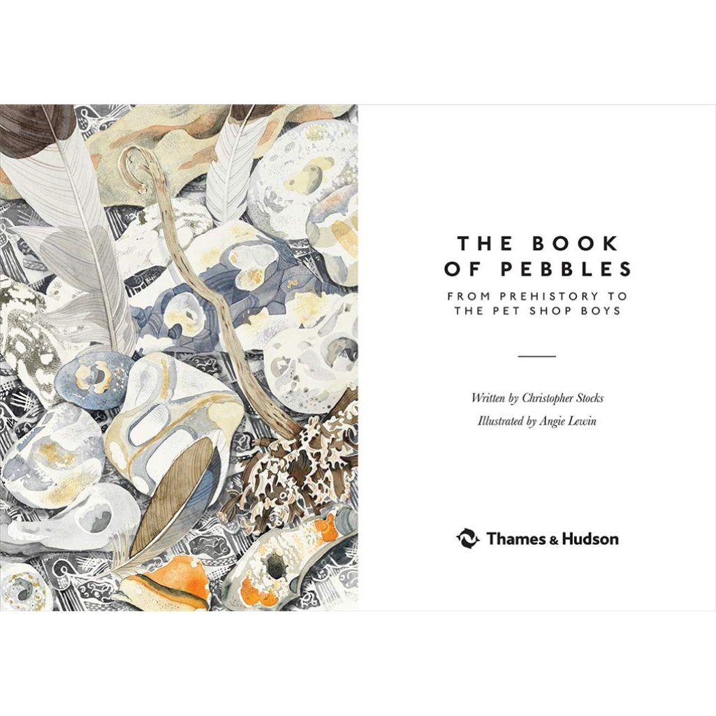 Book cover of 'The Book of Pebbles' with illustrations and text on a white background