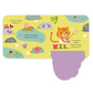 Children's book with a cat character and sea-themed illustrations on a yellow background