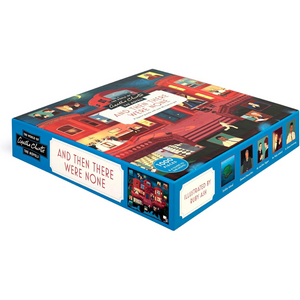 Book box with illustrations and text, featuring a colorful design.