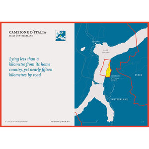 Map of Campione d'Italia showing its location between Italy and Switzerland.