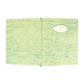 Green textured notebook with a logo on a white background