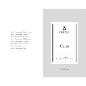 Book cover of 'Calm' by Deborah Alma with a minimalistic design on a gray background