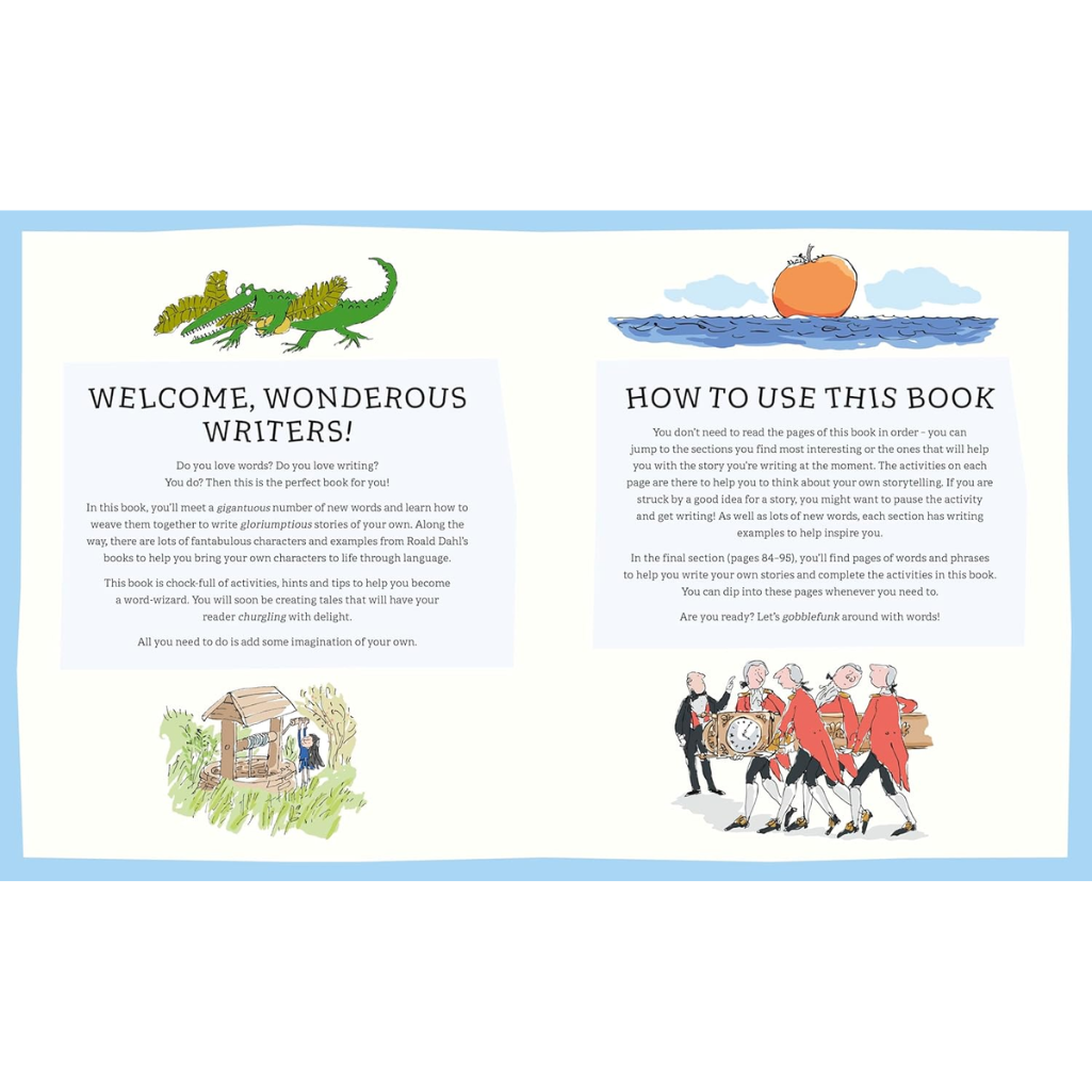 Book interior with illustrations and text on a white background