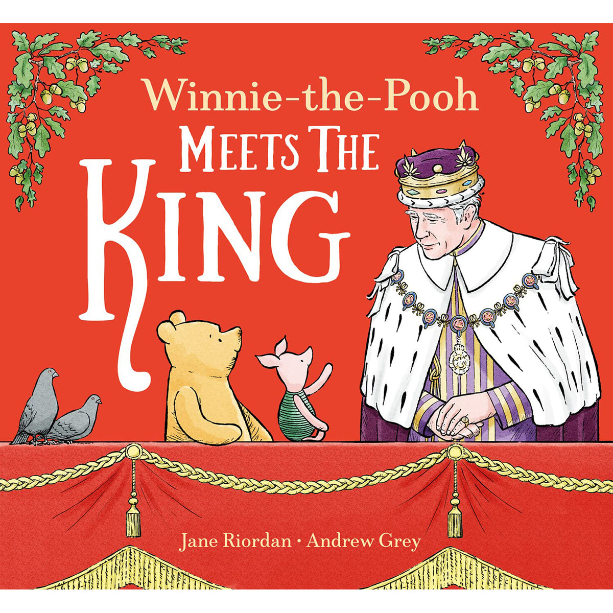 Winnie-the-Pooh Meets the King Front Cover (Paperback)