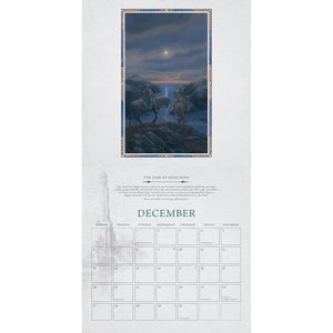 Tolkien 2026 Wall Calendar, double spread for December