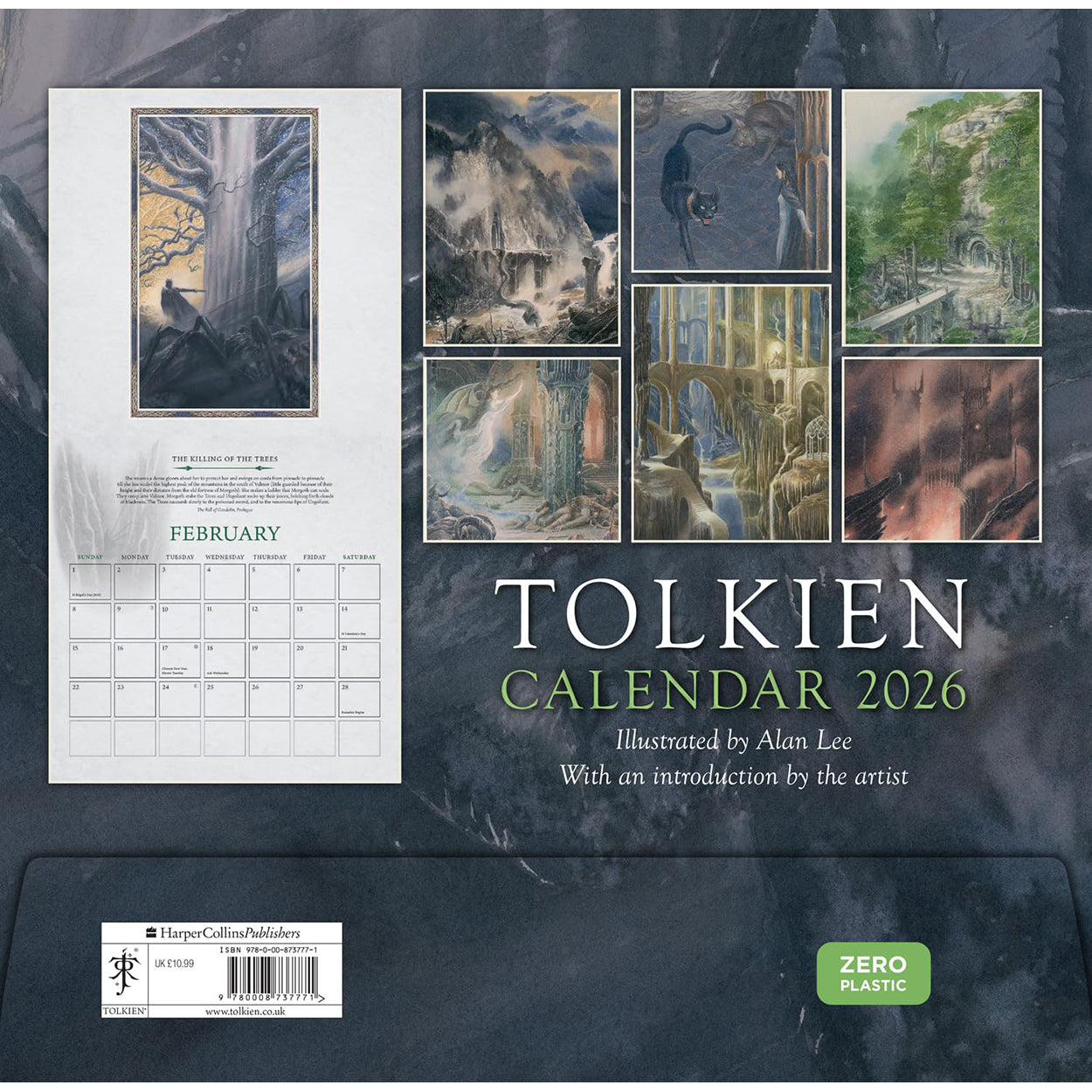 Tolkien 2026 Wall Calendar Back cover