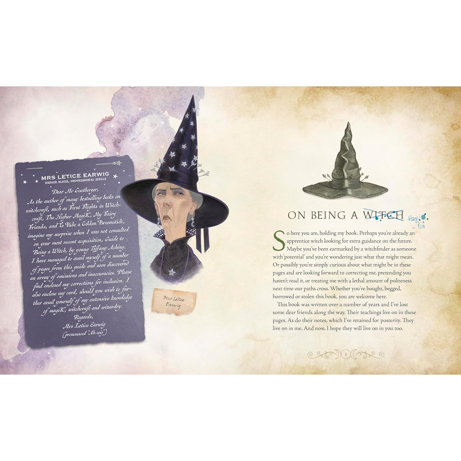 Tiffany Aching's Guide to Being A Witch example of page spread