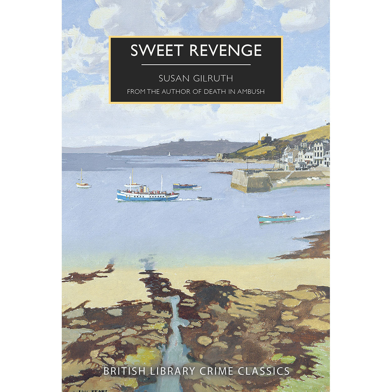 Book cover of 'Sweet Revenge' by Susan Gilruth with a coastal scene illustration.