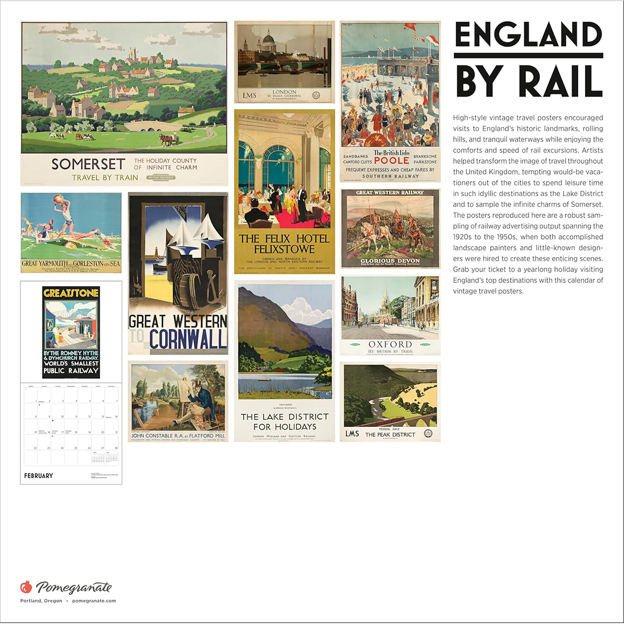 2026 England by Rail Wall Calendar Back Cover