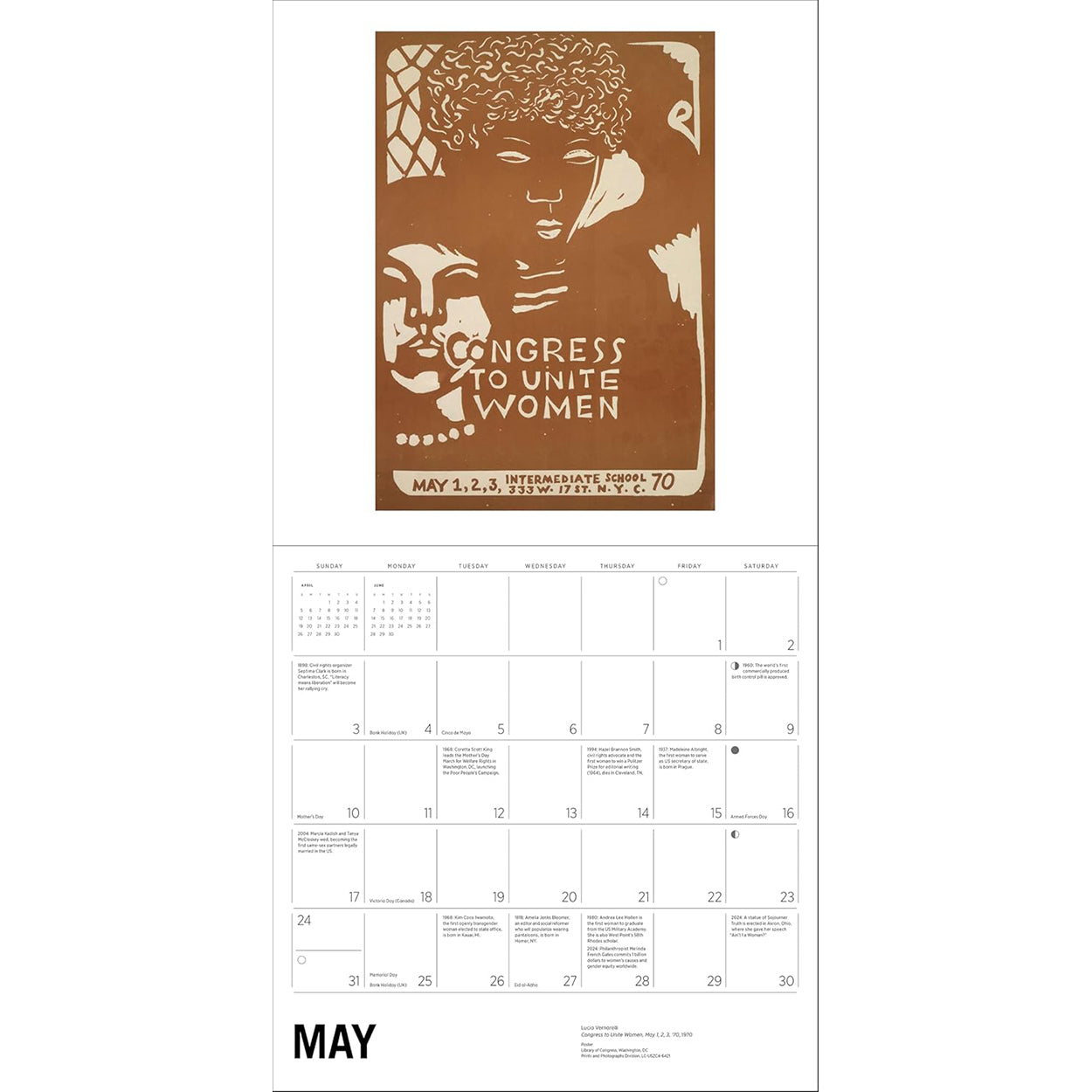 2026 Fight for Women's Rights Wall Calendar; May pages