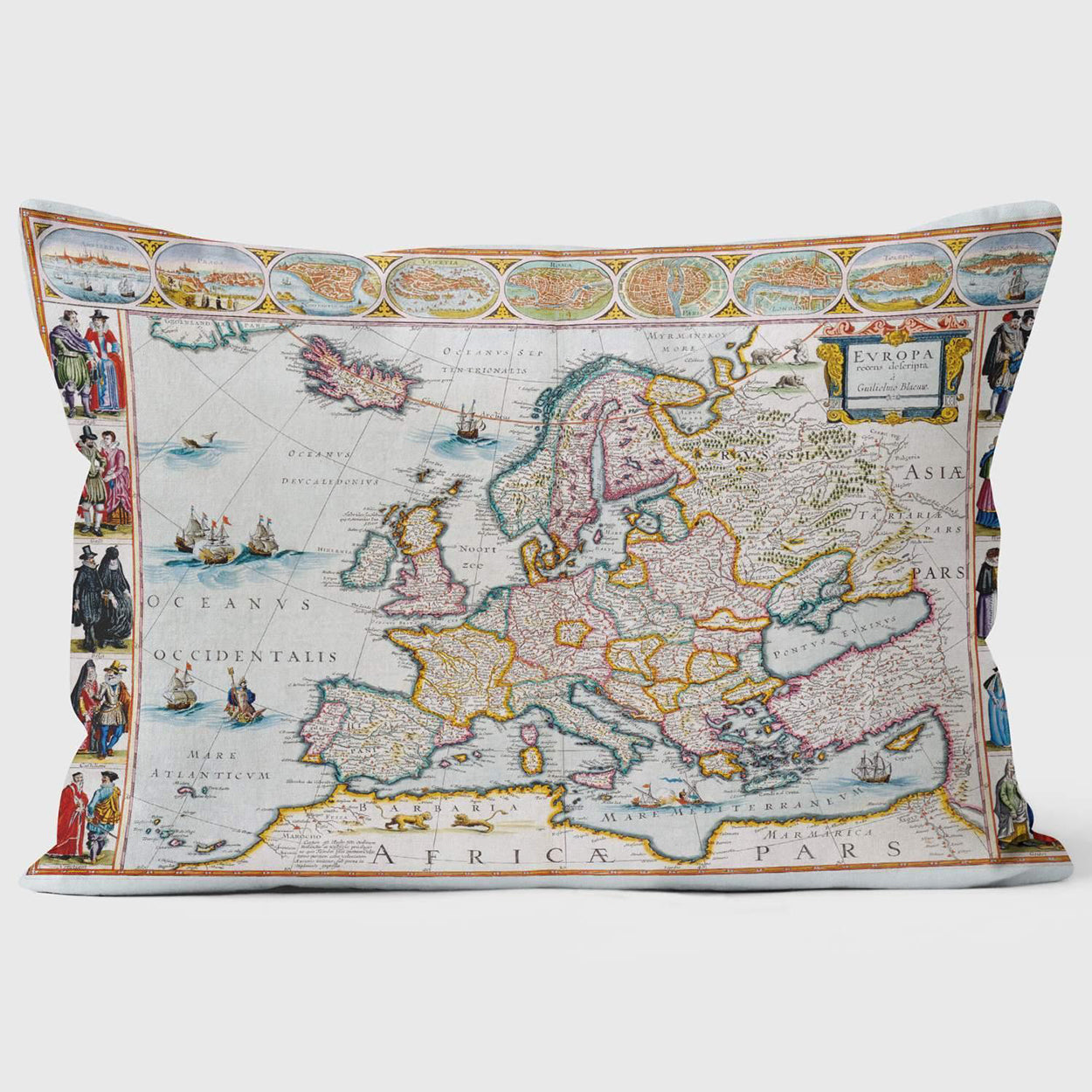 1672 Map of Europe Cushion