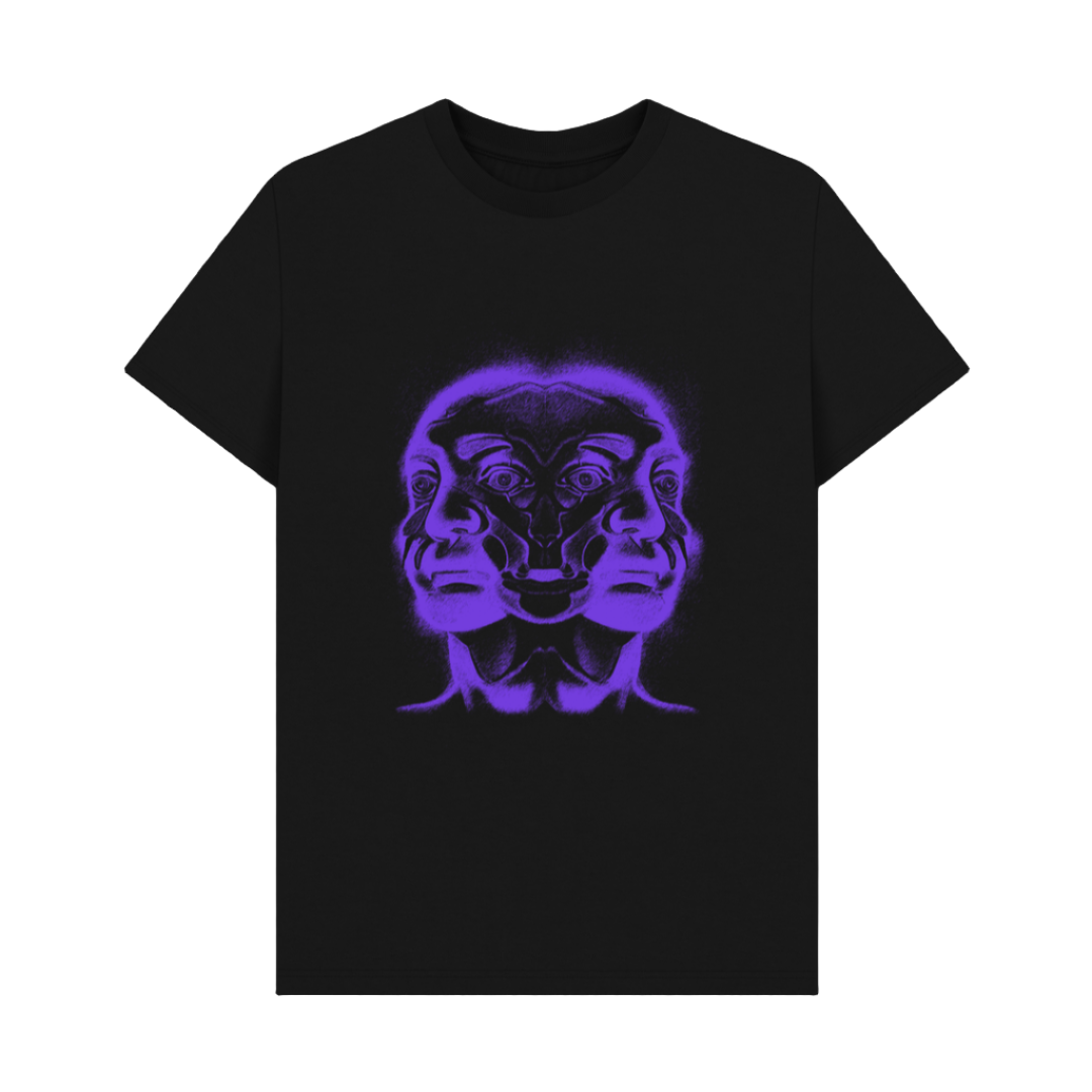 Black Printed T-shirt Flaw in the Crystal