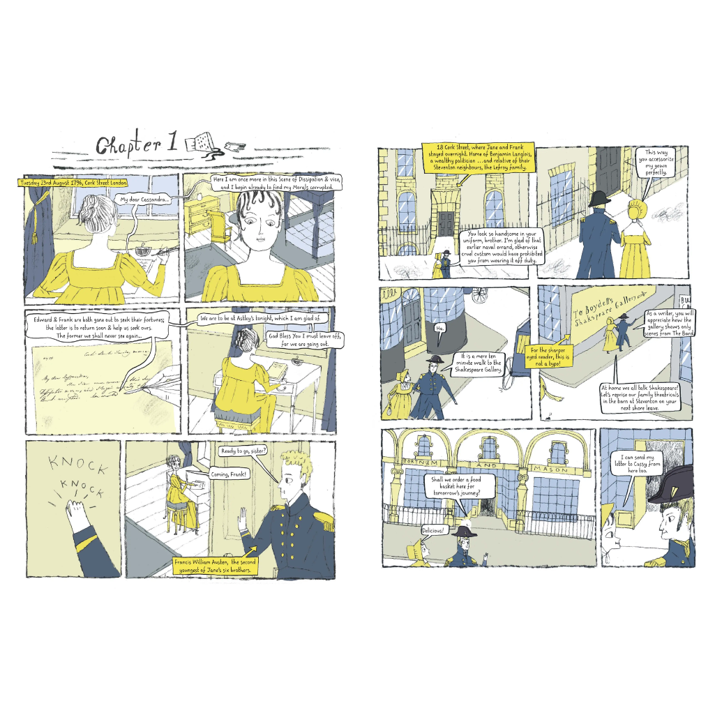 The Novel Life of Jane Austen: A Graphic Biography (Hardback) internal spread
