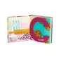 Children's book open to a page with a large pink letter 'C' and cookies, on a white background.