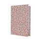 Book with red and white design on a white background