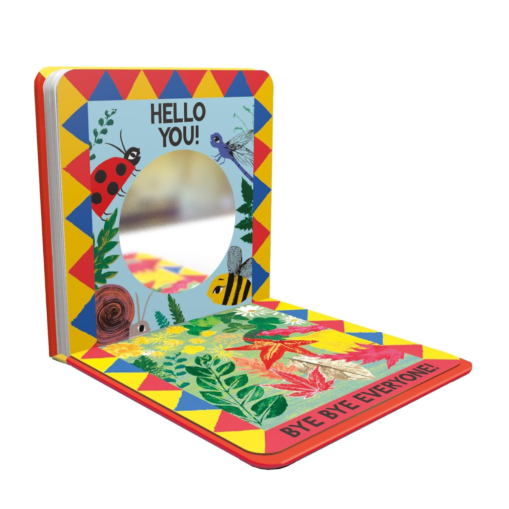Colorful children's book with insect illustrations on a white background