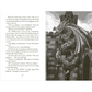 Illustration of a dragon on a castle wall with text on the left side.