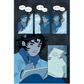 Comic strip with character writing in a notebook and dialogue bubbles.