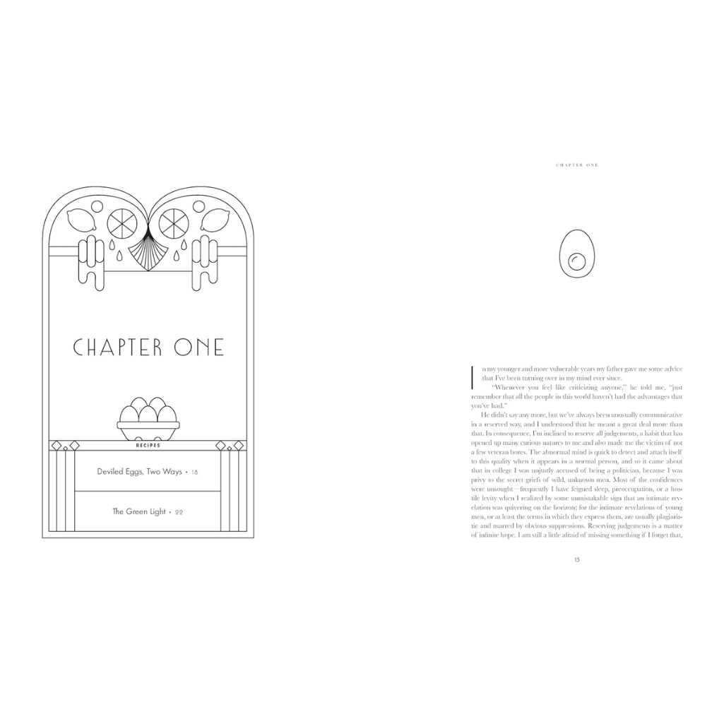 Book page with chapter heading 'Chapter One' and text on a white background