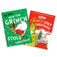 Two Dr. Seuss books titled 'How the Grinch Stole Christmas!' and 'How the Grinch Lost Christmas!' on a white background.