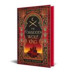 Book titled 'The Forbidden Wolf King' by Leia Stone with decorative cover design.