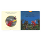 Illustrated book pages with a dragon and witch, and a character saying 'No, no, no! OFF YOU GO!'