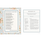 Two pages from a book with text and floral design on a light blue background