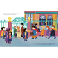 Illustration of children in front of a school with text about high school integration.
