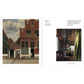 Book open to a page with two paintings by Vermeer, one on the left and one on the right.