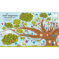 Illustration of the Indo-European languages tree with branches and labels on a blue background