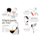 Illustrations of different Jane Austen character types with text labels on a white background.