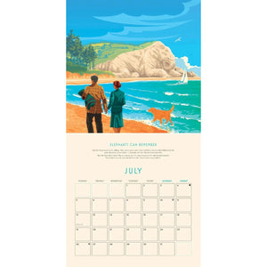 2027 Agatha Christie Wall Calendar - example of a spread for July