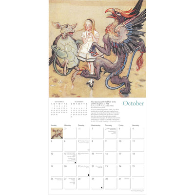 Alice's Adventures in Wonderland Wall Calendar view of October