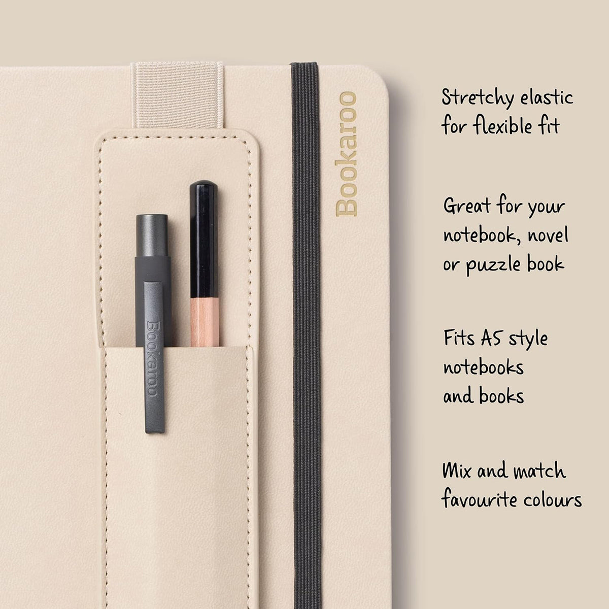 Bookaroo Pen Pouch in Cream