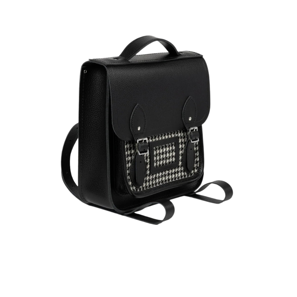 Small Portrait Backpack Harris Tweed Houndstooth