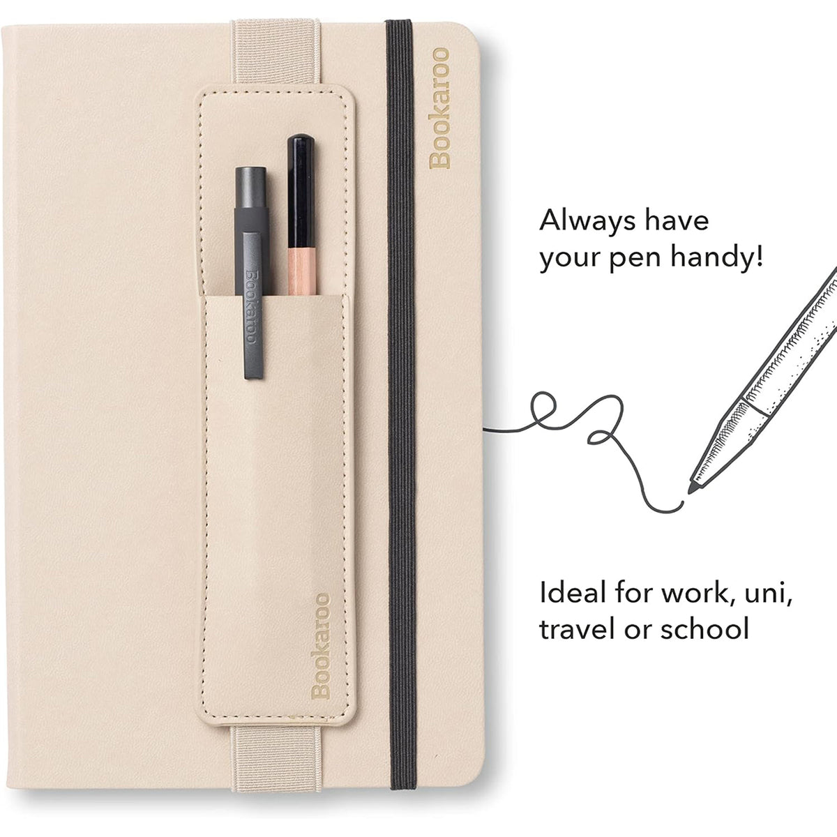 Bookaroo Pen Pouch in Cream