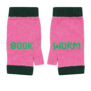 Book Worm Mittens in Pink & Green