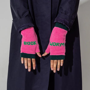 Book Worm Mittens in Pink & Green