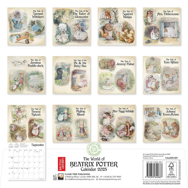 Beatrix Potter 2025 Wall Calendar British Library Online Shop