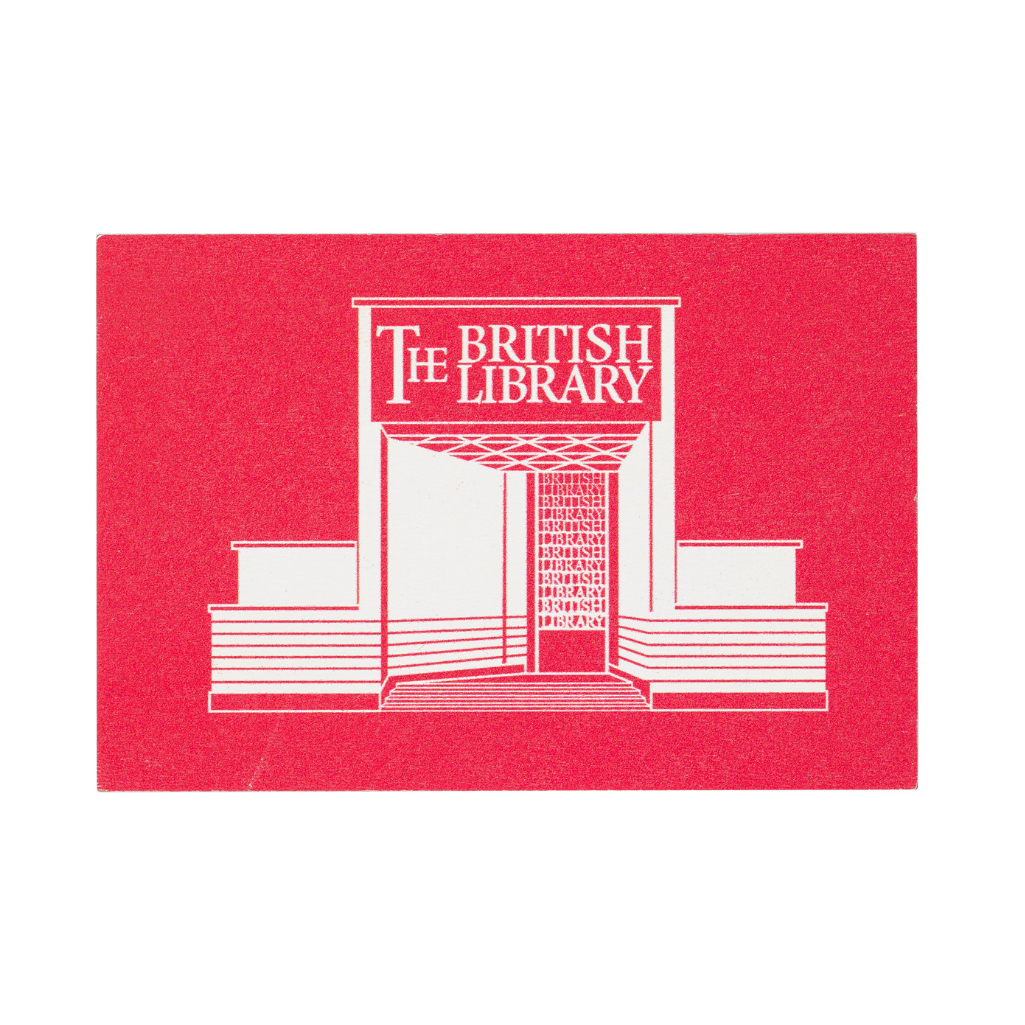 sustainable HDF wooden magnet of british Library gates in coral and white
