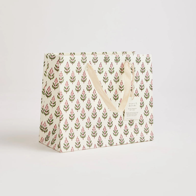 Hand Block Printed Gift Bags (Medium) - Blush