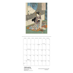 2027 Mini Reading Woman Calendar spread for January