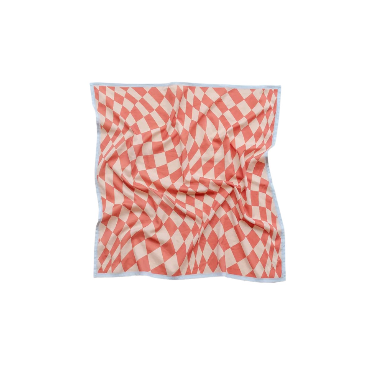 Apricot Checkerboard Cotton Square Scarf