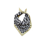 Black Checkerboard Cotton Square Scarf