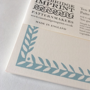 10 Patterned Border Postcards in Aquamarine
