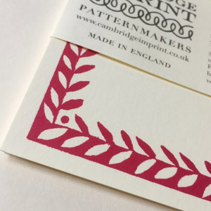 10 Patterned Border Postcards in Bright Pink