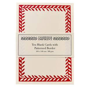 10 Patterned Border Cards in Red
