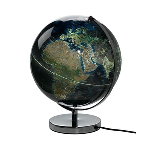 Globe with a black base on a white background