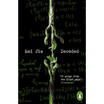 Book cover for 'Decoded' by Mai Jia, featuring a green vine wrapping vertically down the center of a black background filled with green mathematical equations and handwritten formulas. The Penguin logo is visible in the bottom right corner.